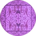 thumbnail image 1 of Ahgly Company Indoor Round Oriental Purple Traditional Area Rugs, 4' Round, 1 of 4