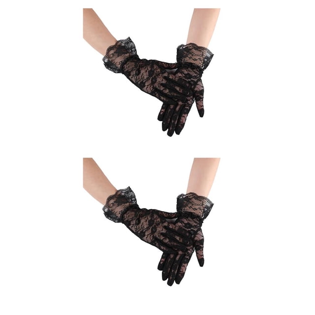 Sonducket 1 par de guantes de encaje para niña, decoración de ropa encantadora para mujer, cubiertas delicadas para dedos cortos, adorno para Type1 NO1