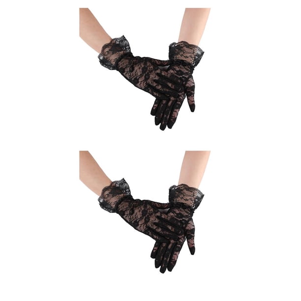 Sonducket 1 par de guantes de encaje para niña, decoración de ropa encantadora para mujer, cubiertas delicadas para dedos cortos, adorno para Type1 NO1