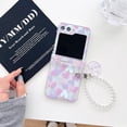 thumbnail image 2 of Cute Transparent Case for Samsung Galaxy Z Flip 6(2024 Release),Beautiful Print Design with Pearl Wrist Chain Shockproof Galaxy Z Flip 6 Phone Cover (Love Heart), 2 of 7
