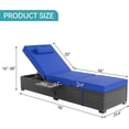 thumbnail image 2 of Outdoor PE Wicker Chaise Lounge Chairs Set of 2 Patio Brown Rattan Reclining Chair Adjustable Backrest Pool Sunbathing Recliners with Cushion Cover, Navy, 2 of 7