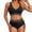 A-Black232, variant on Puliio Women's High Waisted Bikini Set Two Piece Swimsuit V-Neck Cross Front Lace Trim Drawstring Swimwear