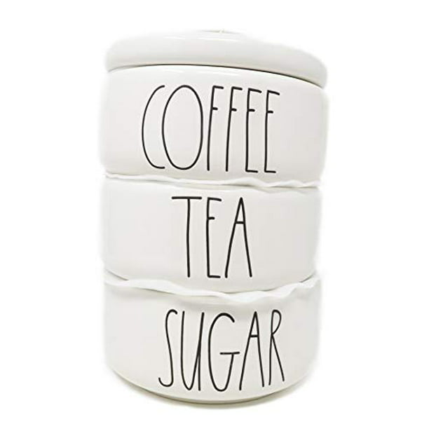 Rae Dunn By Magenta 4 Piece Coffee Tea Sugar Ceramic Ll Stacking Canister Set Walmart Com Walmart Com
