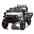 thumbnail image 3 of POVANLI 24V Kids Ride on Truck Car,2 driving Modes, Kid manual control,W/Parents 2.4G Remote Control, 400W Powered Toy Car up to 5 mph, w/ Spring Suspension, 3 Speeds,LED Lights,Bluetooth Music,White, 3 of 7