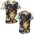 thumbnail image 2 of Jean Michel Basquiat Men's T Shirt Polyester Tee Basic Short Sleeve Crewneck Shirt Tops, 2 of 5