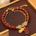 thumbnail image 4 of YYKihy Blessing Good Luck Bead Jade Bracelets For Women Jade Dainty Beads Bracelets Gold Jewelry Gifts For Women Her Him Father Mother, 4 of 9