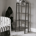 thumbnail image 3 of VASAGLE 4-Tier Ladder Shelf Ladder Bookshelf Bookcase Storage Rack with Steel Frame Charcoal Gray and Black, 3 of 11
