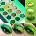 thumbnail image 2 of Green Eyeshadow Palette 15 Shades Highly Pigmented, Afflano Matte Shimmer Glitter Eyeshadow Waterproof Professional Makeup Palette, 2 of 6