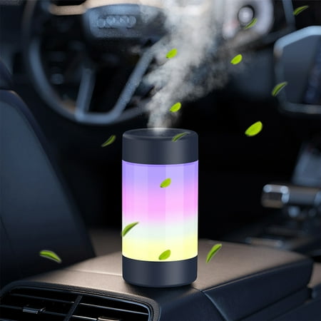 

COFEST Colorful Humidifier USB Colorful Cool Mist Humidifier with Timer 300ml Aromatherapy Humidifier Bedroom Office Aromatherapy Night Light Black