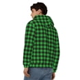 thumbnail image 4 of Naloa Buffalo Plaid Green Black Men’s Hoodies, Zip up Hoodie, Sweatshirts,Hoodies for Men Sizes S-3XL-Large, 4 of 5