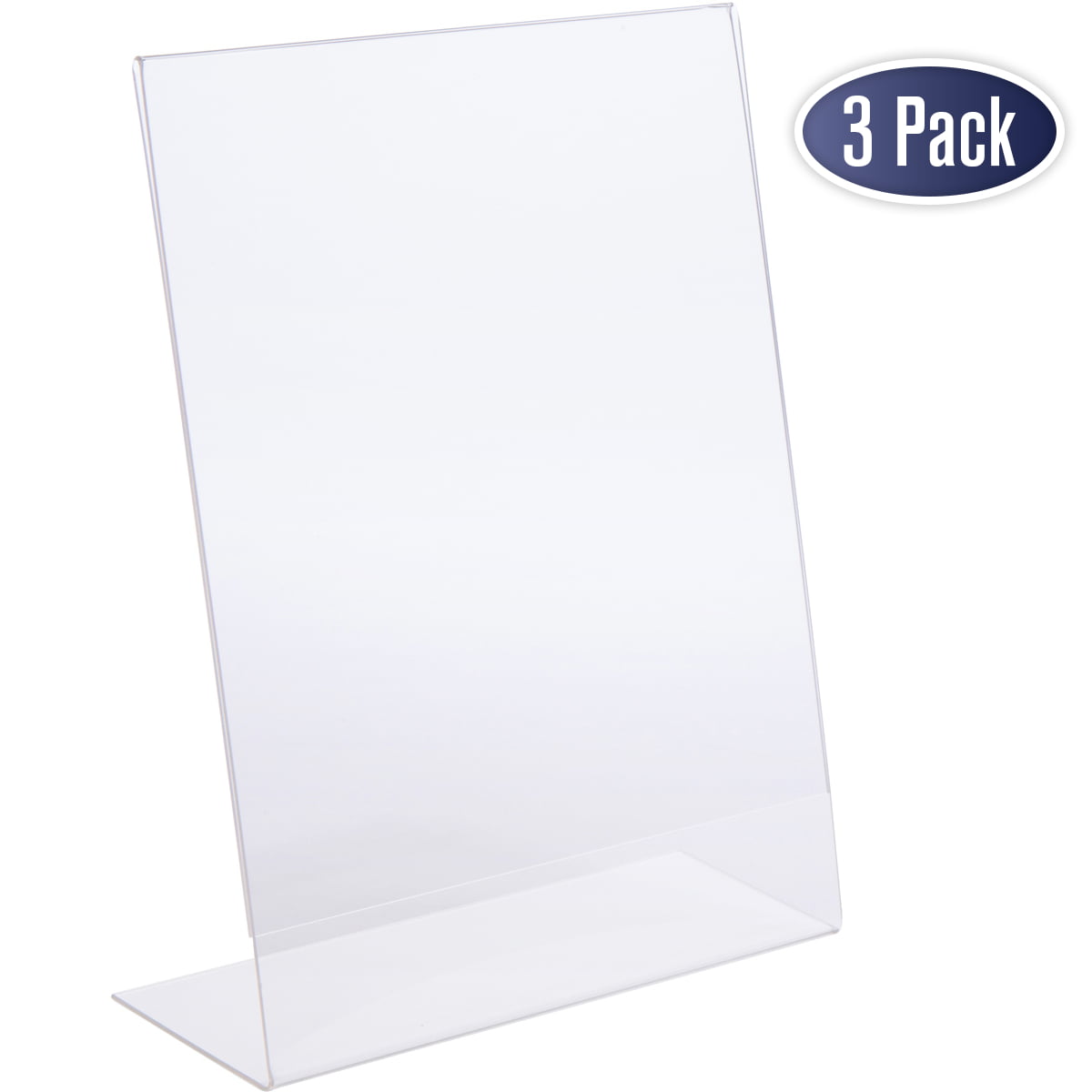 Table Sign Holder 6”W x 8”H Slant Back Acrylic Frame 