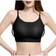 thumbnail image 2 of VONCOS Womens T-Shirt Bra Wireless Seamless Bralette Molded Cups Ribbed Adjustable Straps Nylon Spandex Black,Size L, 2 of 7