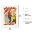 thumbnail image 2 of Ball at the Moulin Rouge - Vintage French Advertising Poster by Jules Chéret c.1889 - Japanese Unryu Rice Paper Art Print (Unframed) 12 x 16 in, 2 of 4