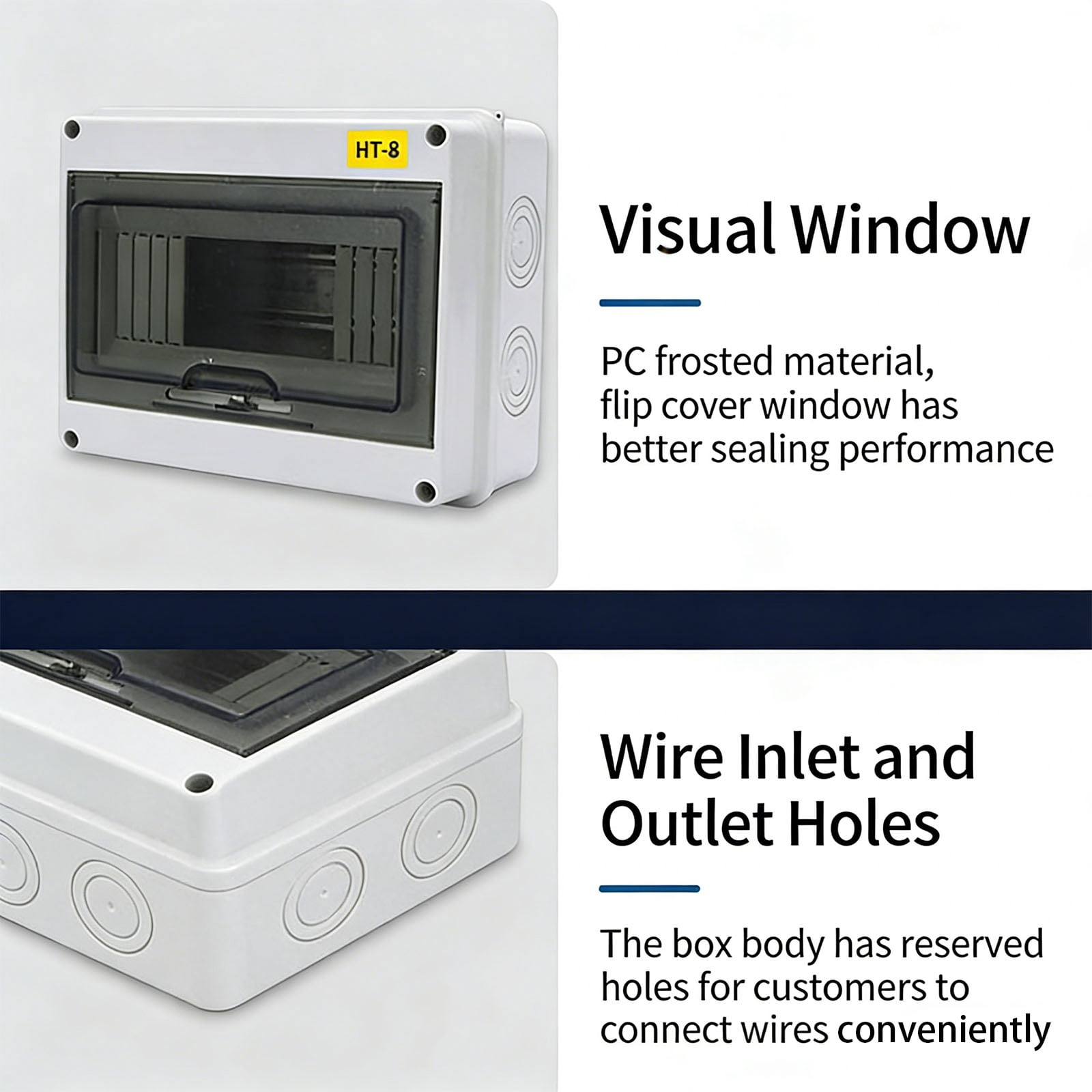 Weather Resistant Plastic Connection Box With Separation Design For Safe Outside And Inside Electrical Installation