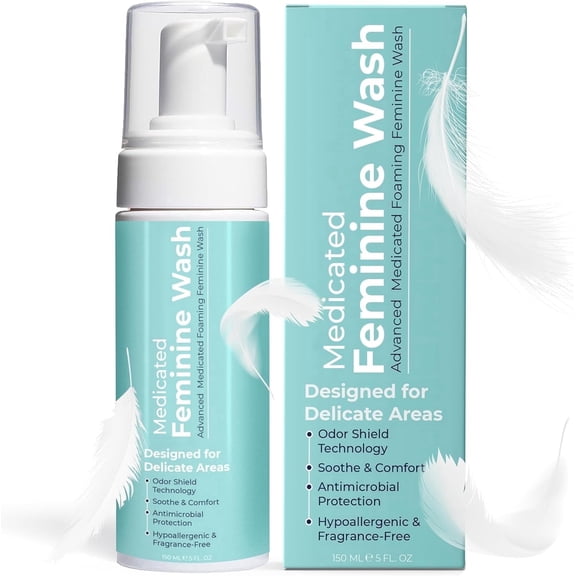 Feminine Wash | pH Balance for Women | Gentle Vaginal Wash & Foaming Cleanser Supports Odor Control & pH Balance | Soothe Itching & Irritation | Hypoallergenic | Fragrance-Free | 5 Fl Oz