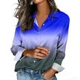 thumbnail image 2 of hotojiny Long Sleeve Shirts for Women Satin Silk Button Down Casual Outfits Loose Fit Gradient Blouses Fashion Clothing, 2 of 5