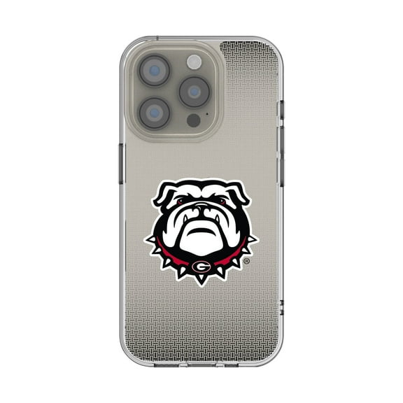 Georgia Bulldogs Linen Logo iPhone Clear Case