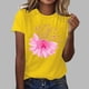 thumbnail image 1 of Fiudx Ofertas de La Semana Mujer Verano Ocio Moda Estampado de Flores Cuello Redondo Manga Corta Top/Camisa, 1 of 4