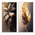 thumbnail image 2 of Designart "Abstract Gold Leafage I" Leaves Framed Wall Art Set Of 2 - Gold Floral Gallery Wall Frame Set For Home Decor, 2 of 7