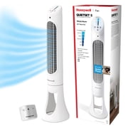 Honeywell 40 inch Bedroom and Living Room White Oscillating QuietSet Tower Fan with 5 Levels of Quiet, Remote Control, and Powerful Airflow for Fast Whole Room Cooling, HYF260W