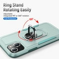 thumbnail image 3 of Nalacover Military Grade Heavy Duty Case for iPhone 14, Rugged Rotated Ring Holder Kickstand Bracket Cover with Magnetic Car Mount Soft TPU Shockproof Lens Protective Case, Green, 3 of 8