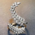 thumbnail image 4 of Adjustable Leaves Wrap Ring Jewelry Promise Engagement Ring For Women Girls Banmo, 4 of 5