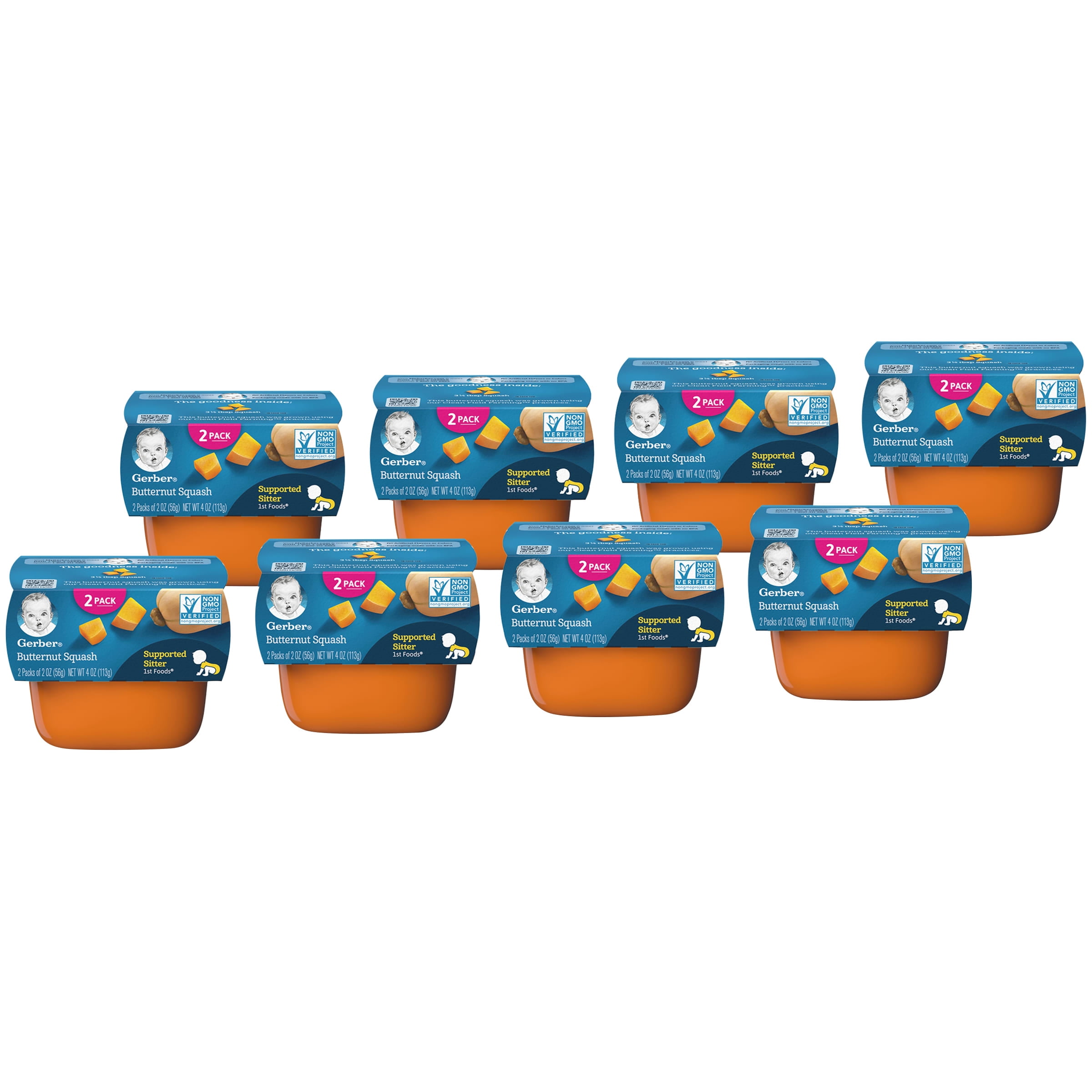 Gerber 1st Foods Butternut Squash Baby Food, 2 oz Tubs, 8 Count (Pack