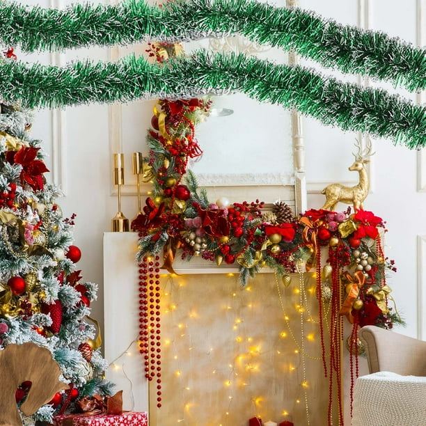 Ganfancp Brillante Corona de Navidad Adorno de Pared Colgante Fiesta Festival Accesorios Rebajas Flash Deals 1X Tira de Navidad