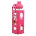 thumbnail image 2 of Disney Minnie Mouse Looking And Laughing 24 Oz Pink Square Plastic Water Bottle, 2 of 7