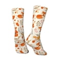 thumbnail image 3 of Goofa Flower Fox Printed Men's Crew Socks, Soft Durable Breathable Moisture-Wicking with Odor Control Cotton socks, 3 of 9