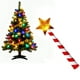 thumbnail image 4 of Decoraciones navideñas, adornos navideños, varita mágica con forma de árbol de Navidad, estrella brillante a rayas rojas y blancas, control remoto para luces de árbol de Navidad, 4 of 9