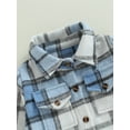 thumbnail image 5 of Infant Baby Boy Shirts Jacket Plaid Long Sleeve Single-Breasted Shacket Coat with Pockets Toddler Casual Fall Winter Outerwear, 5 of 8