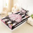 thumbnail image 4 of Castle Fairy Glamorous Tulle Dress Twin Sheets 3pcs,Sparkly Bow Handbag Bedding,Black White Pink Gold,1 Fitted Sheet, 1 Flat Sheet and 1 Pillowcase, 4 of 6