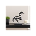 thumbnail image 3 of Galloping Horse Sculpture for Home Decor - Metal and Marble Accent Statue for Living Room, Office, Shelf or Coffee Table - Ornaments Figurine Accent for Bathroom and Kitchen Counter - 14", Black, 3 of 14