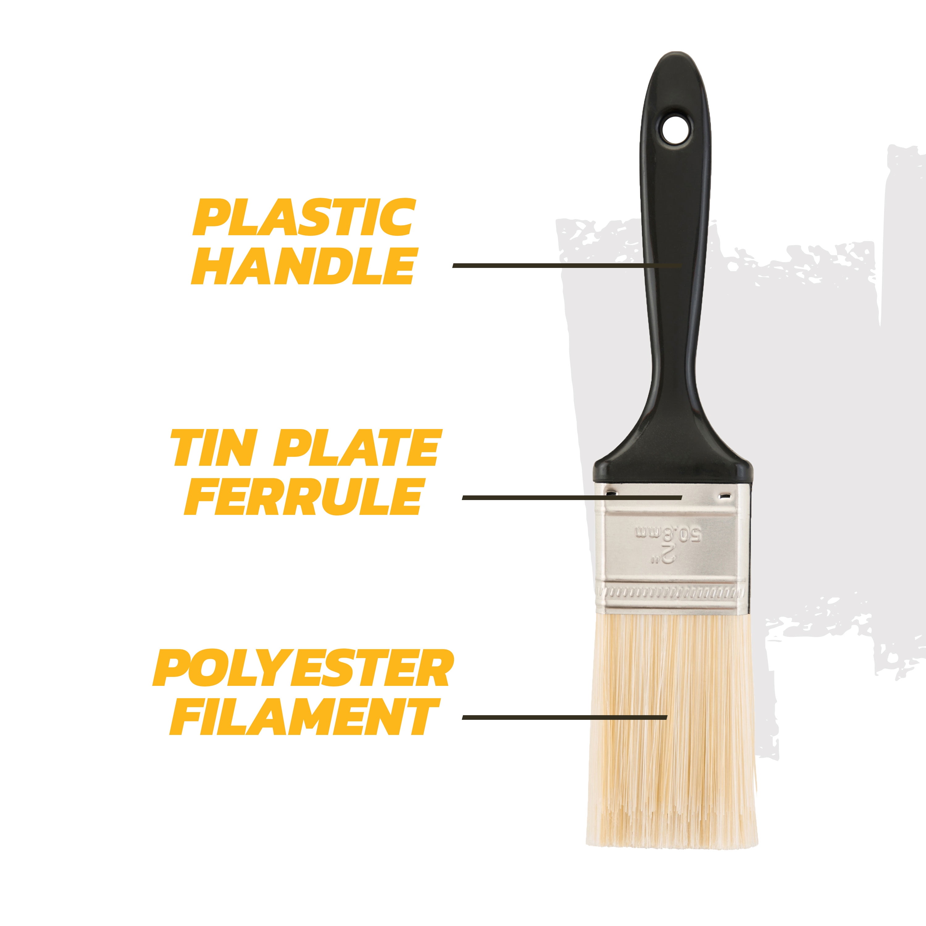 (5 pack) GOOD 2 in. Polyester Flat Paint Brush