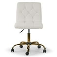 thumbnail image 3 of Aman Cream Boucle Upholstered Adjustable Height Swivel Office Chair with Golden Frame Wheel Base, 3 of 4