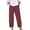 Wine, variant on Tanghaowl Women's Pants, Women's Solid Loose Comfort Elastic Waist Pocket Straight Leg Trousers Casual Pants Green L