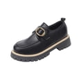 thumbnail image 2 of ZunFeo Womens Platform Loafers Slip On Chunky Sole Casual Shoes - Round Toe with Metal Buckle Decor for Women | Black,Size 6, 2 of 9