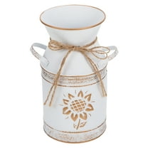 Set of 4 Flower Pot Dove Charms White Vase Decoration Country