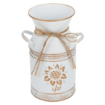 Set of 4 Flower Pot Dove Charms White Vase Decoration Country