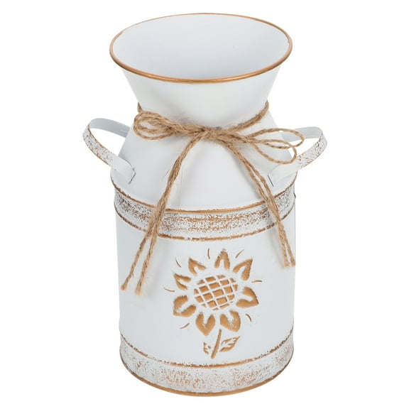 Set of 4 Flower Pot Dove Charms White Vase Decoration Country