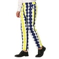 thumbnail image 4 of INSPIRE CHIC Men's Casual Geometric Printed Color Block Flat Front Dress Pants 32 Black Yellow, 4 of 7