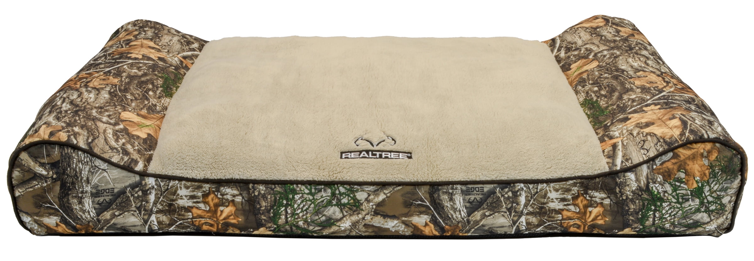Realtree Edge Camo Bolster Pet Bed Brown