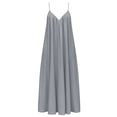 thumbnail image 5 of YuXingFu Denim Dress for Women Mid-Length Plus Size Womens Dress Sleeveless Solid Color Casual Summer Gray L, 5 of 8