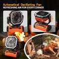 thumbnail image 5 of 20000mAh Rechargeable Camping Tent Fan with Remote Control & Emergency Light, USB Power Bank Oscillating Fan for Camping Fishing Hiking Outdoor Use, 5 of 7