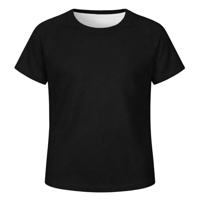 Kids Unisex Raglan Sleeve Mesh Shirts, Breathable Casual Tops for School & Play, 3-14Y