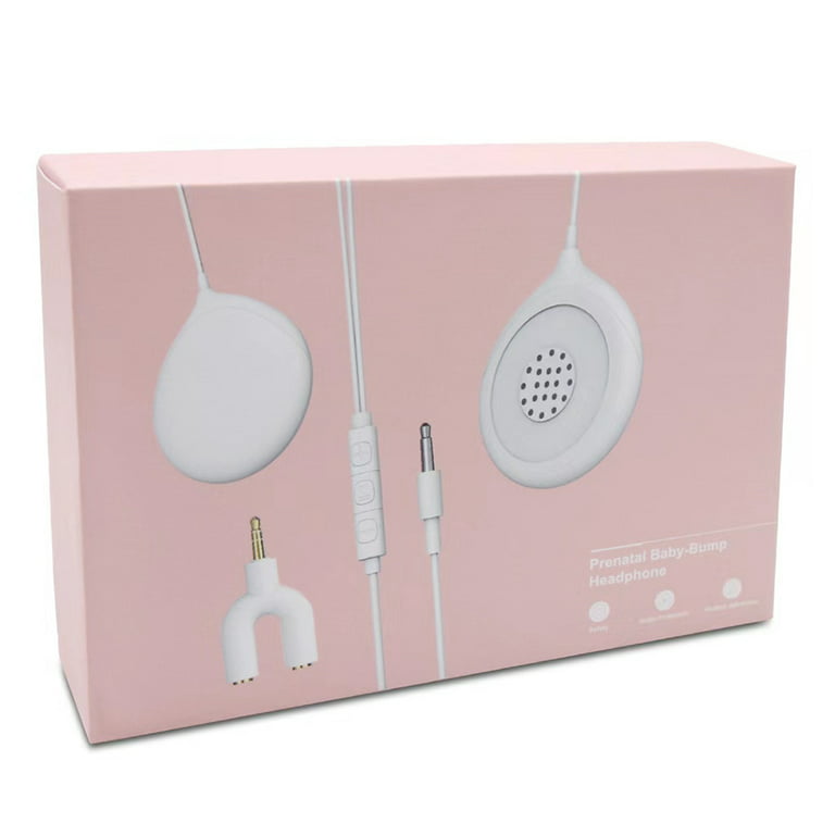Heartbeat Monitor Pregnancy, Prenatal Belly Speakers Music Splitter 12  Sticker Prenatal Belly Headphone Pregnancy Headphone for Women Mother White