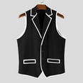 thumbnail image 4 of WIZUTIZ Men's Vintage Corduroy Suit Vest Casual V-Neck Dress Waistcoat Silm Fit Textured Faux Fake Suit Vest with Pockets, 4 of 5