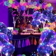 thumbnail image 4 of Kit de globos inflables transparentes luminosos coloridos con luz LED Bobo y palo para decoración de fiestas de cumpleaños y bodas de Navidad, 4 of 5
