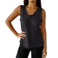 thumbnail image 5 of Warop Woman's Round Neck Tank Top, Sleeveless with Fringe Detail, Cotton Linen Blend Solid Color for Casual Daily Wear, 5 of 9